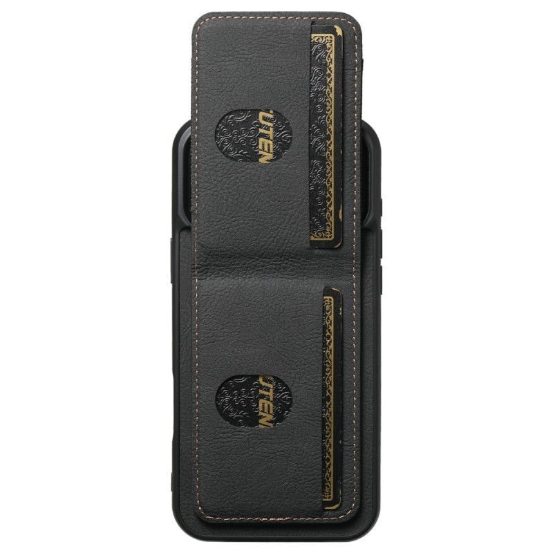 Coque iPhone 17 Pro Max Porte-Cartes et Support Look Rétro