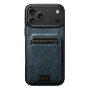 Coque iPhone 17 Pro Max Porte-Cartes Texture Ciré SUTENI