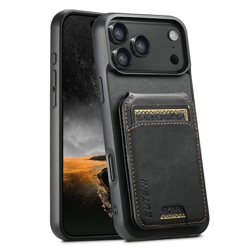 Coque iPhone 17 Pro Max Porte-Cartes Texture Ciré SUTENI