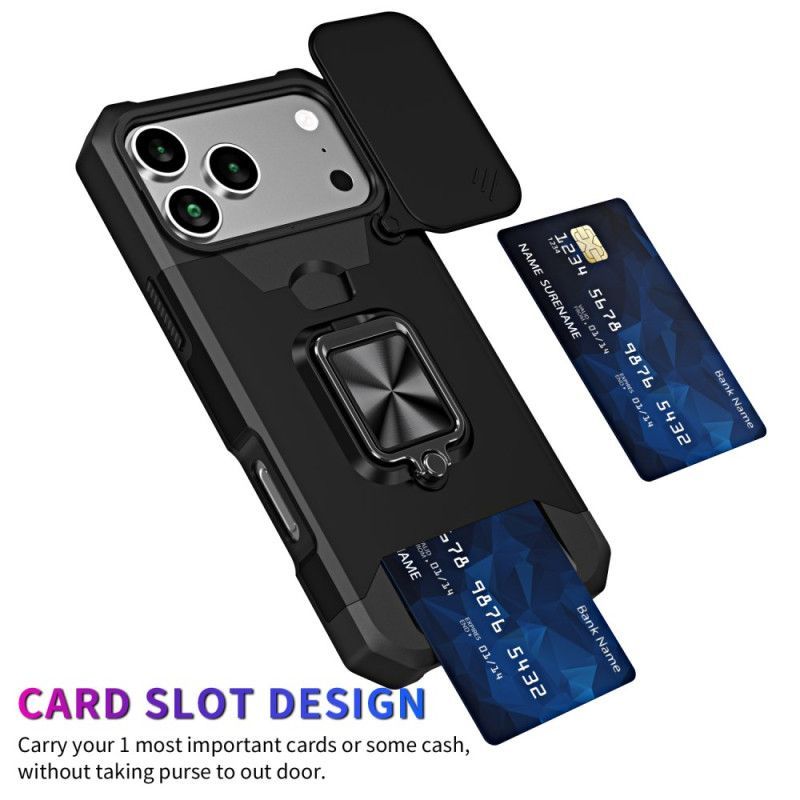 Coque iPhone 17 Pro Max Robuste Support et Couvercle Coulissant