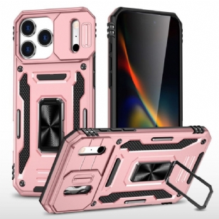 Coque iPhone 17 Pro Max Support et Protection d'Objectif Effet Métal