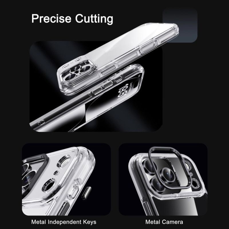 Coque pour iPhone 17 Pro Max Transparente Cadre Objectif Métallique IPAKY