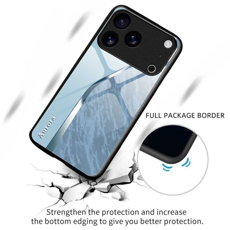 Coque iPhone 17 Pro Max Verre Trempé Design Bleu Clair