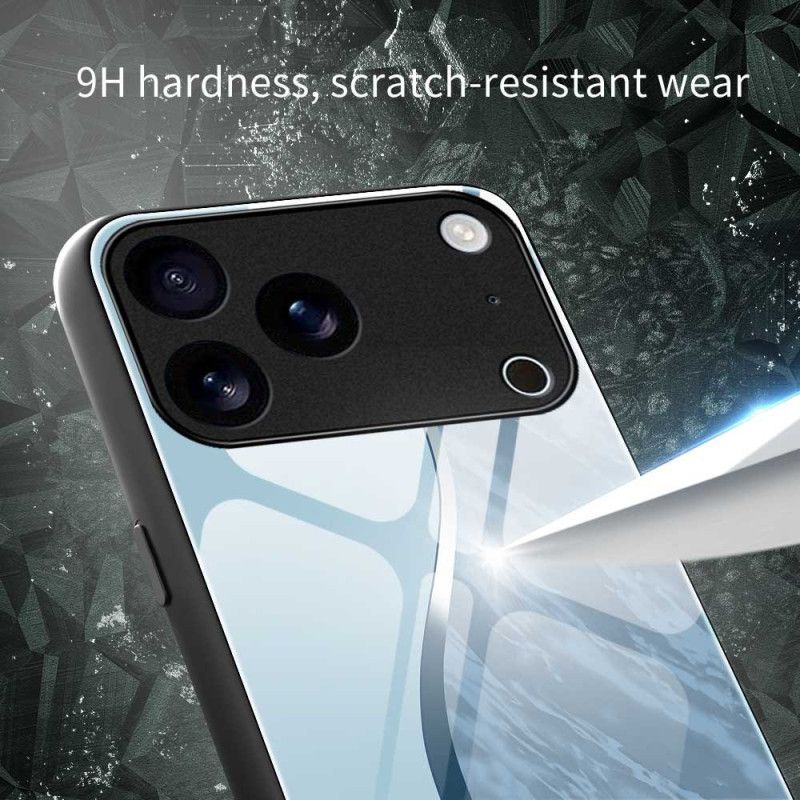 Coque iPhone 17 Pro Max Verre Trempé Design Bleu Clair