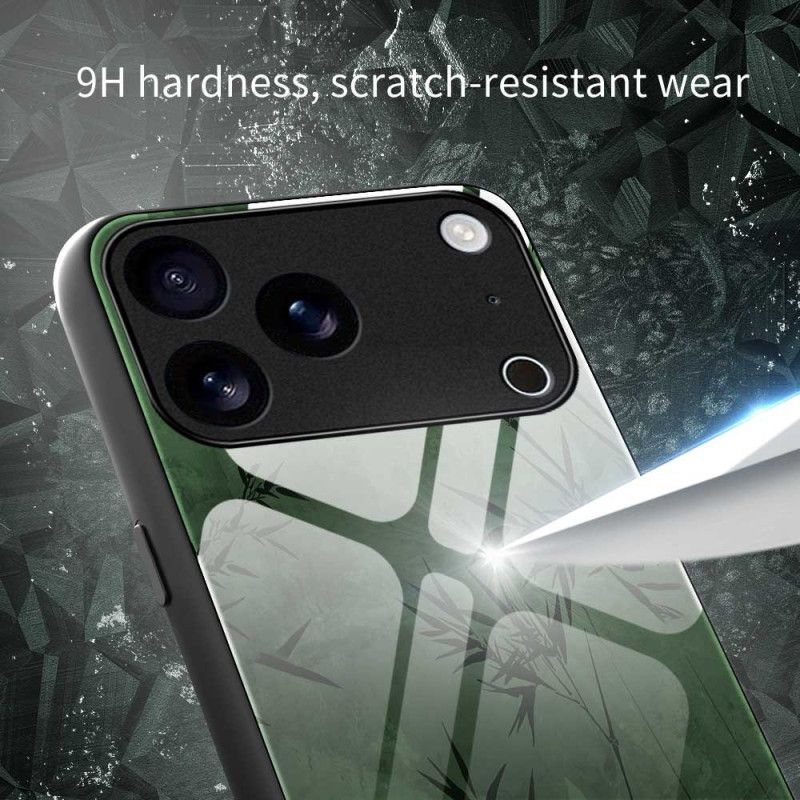 Coque iPhone 17 Pro Max Verre Trempé Encre Florale