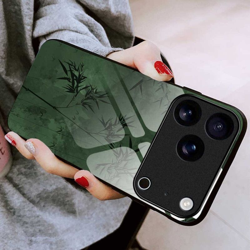 Coque iPhone 17 Pro Max Verre Trempé Encre Florale