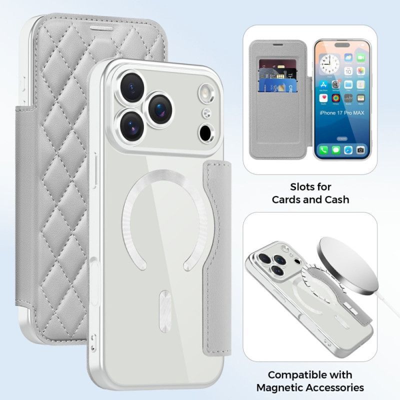 Flip Cover iPhone 17 Pro Max Compatible MagSafe Matelassée