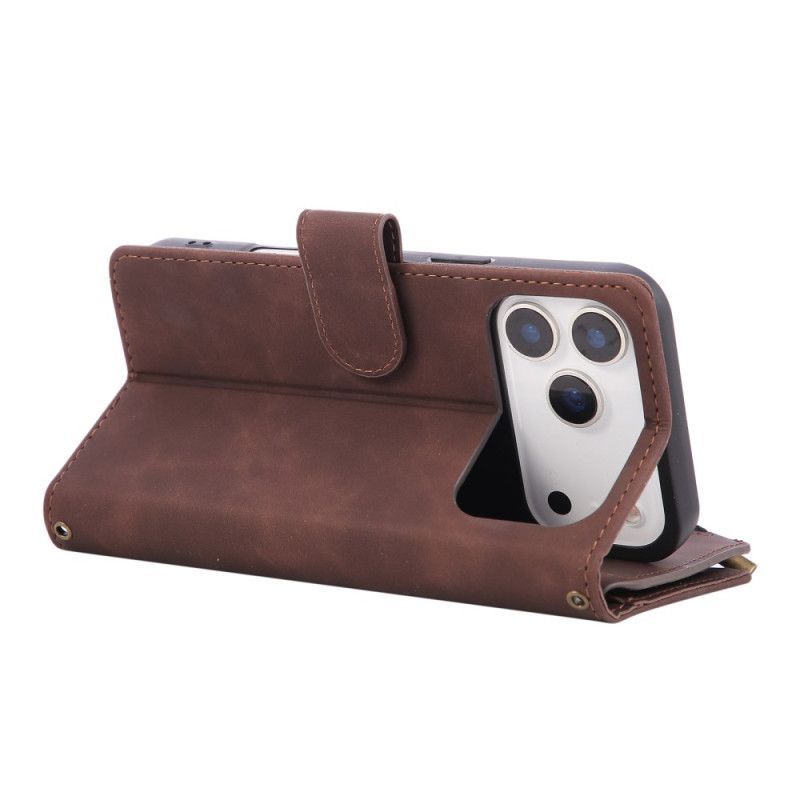 Housse iPhone 17 Pro Max Portefeuille Effet daim