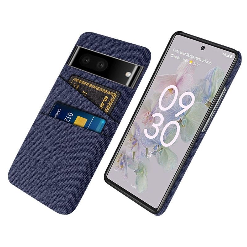 Coque Google Pixel 6a Tissu Porte-Cartes