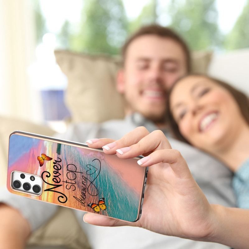 Coque Samsung Galaxy A13 Never Stop Dreaming Papillons