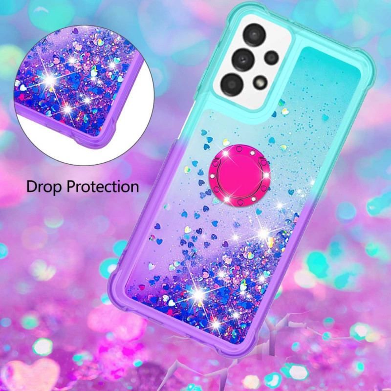 Coque Samsung Galaxy A13 Paillettes Anneau-Support