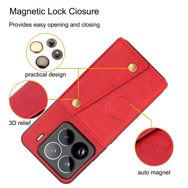 Coque Xiaomi 15 Pro Effet Cuir Porte-Cartes