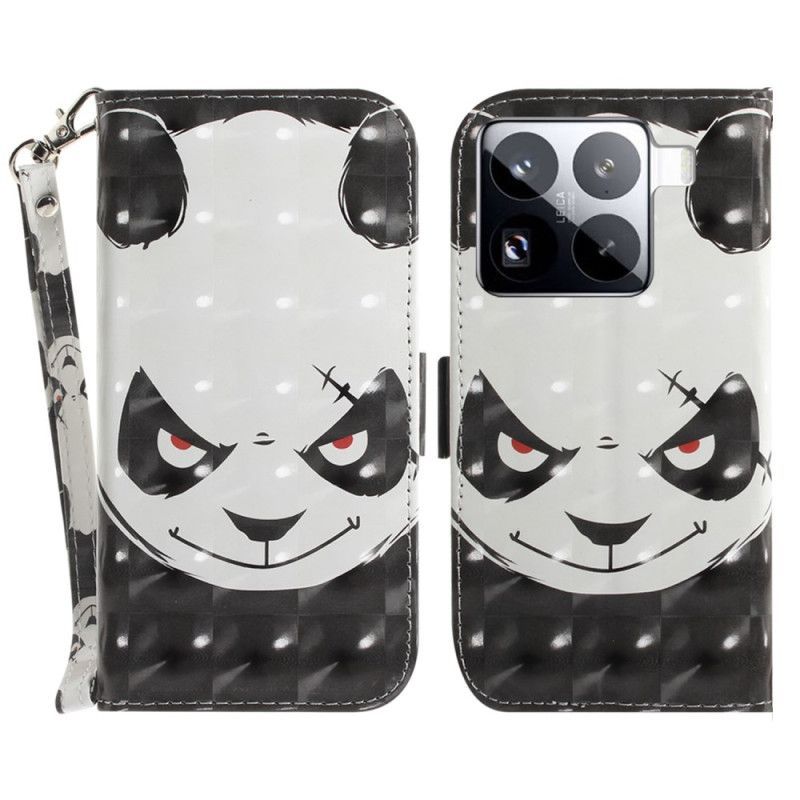 Housse Xiaomi 15 Pro Angry Panda à Lanière
