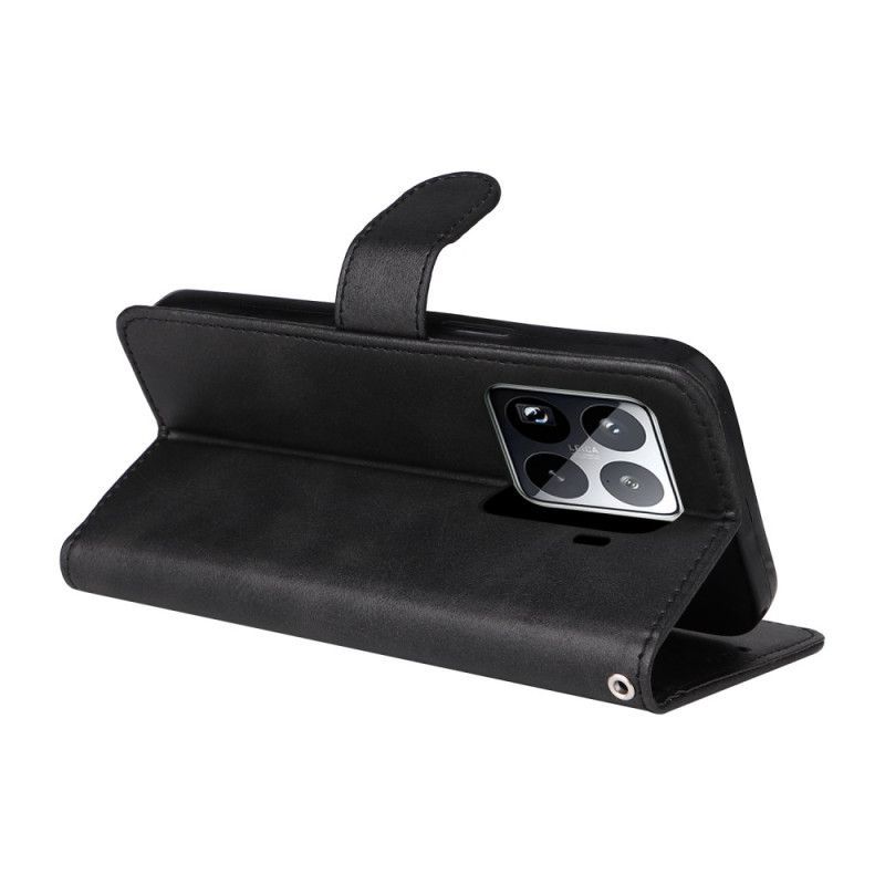 Housse Xiaomi 15 Pro Effet Cuir Uni à Lanière