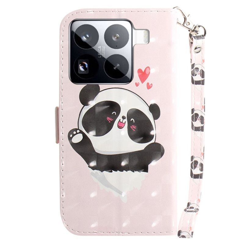 Housse Xiaomi 15 Pro Panda Love à Lanière