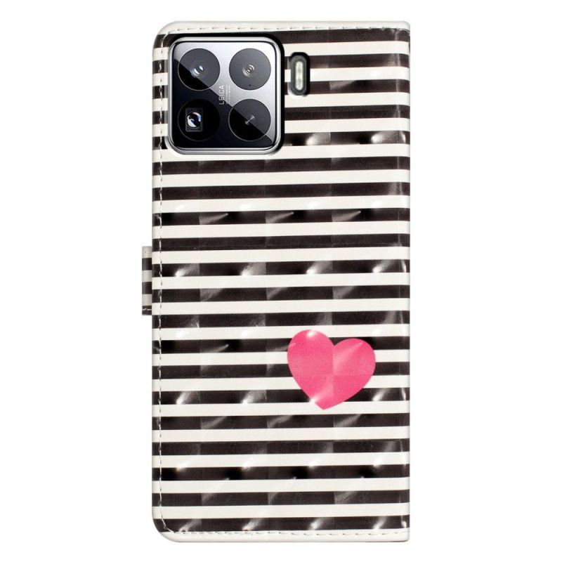 Housse Xiaomi 15 Pro Rayures et Coeurs 3D