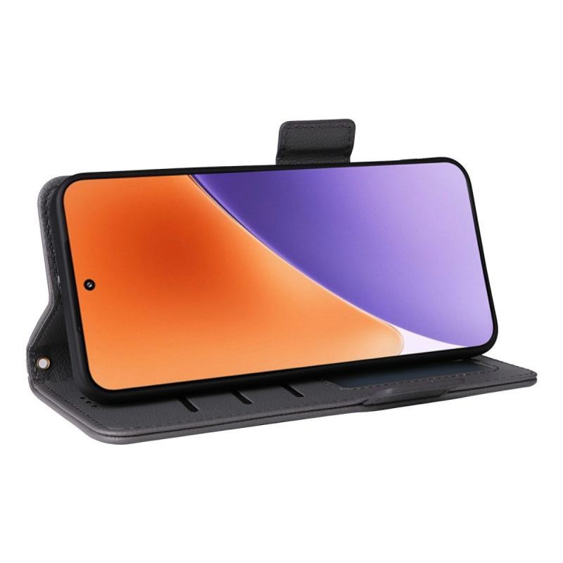 Housse Xiaomi 15 Pro Simili Cuir Litchi à Lanière