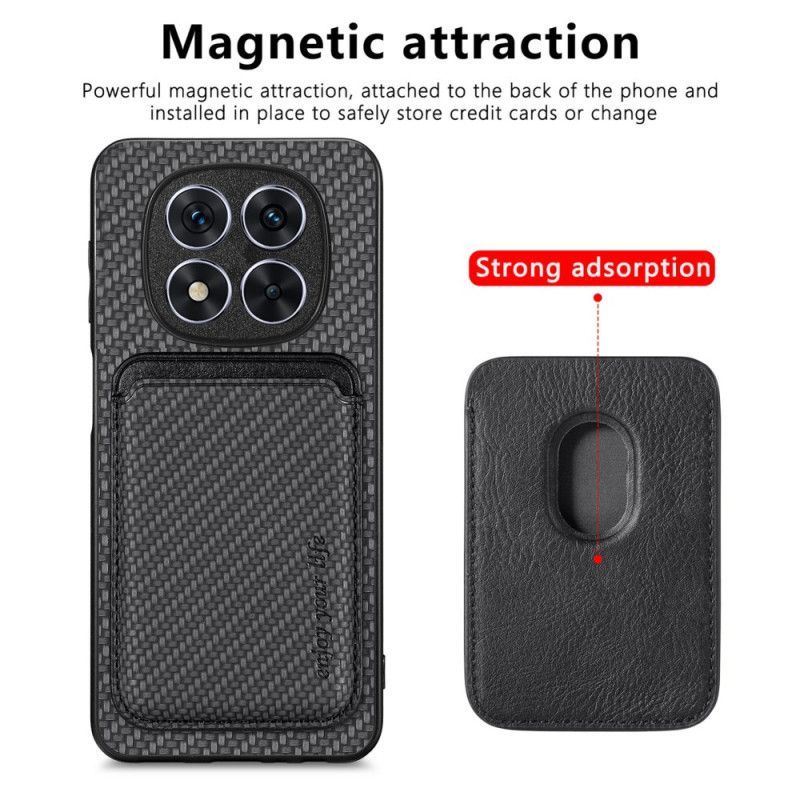Coque Xiaomi Redmi Note 14 Pro 5G / Poco X7 Fibre Carbone Porte-Cartes Détachable