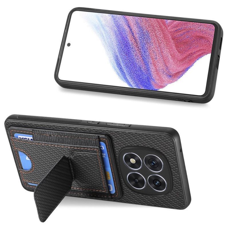 Coque Xiaomi Redmi Note 14 Pro 5G / Poco X7 Fibre Carbone Support et Porte-cartes
