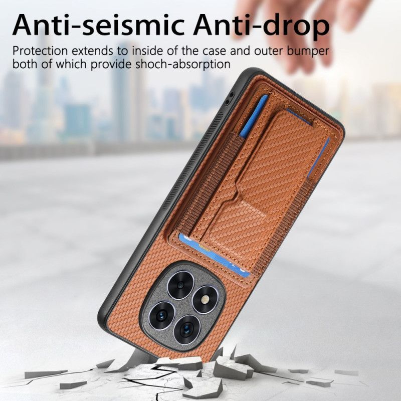 Coque Xiaomi Redmi Note 14 Pro 5G / Poco X7 Fibre Carbone Support et Porte-cartes