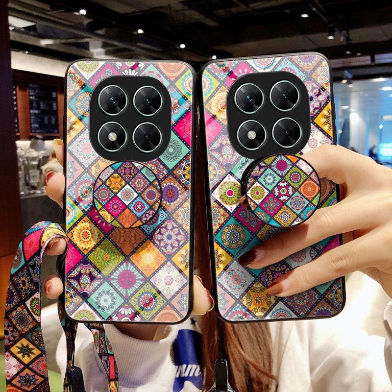 Coque Xiaomi Redmi Note 14 Pro 5G / Poco X7 5G Lanière et Anneau-Support Patchwork