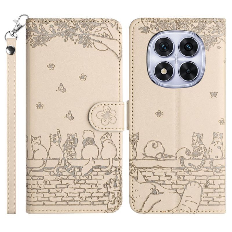 Housse Xiaomi Redmi Note 14 Pro 5G / Poco X7 Motif Chats à Lanière