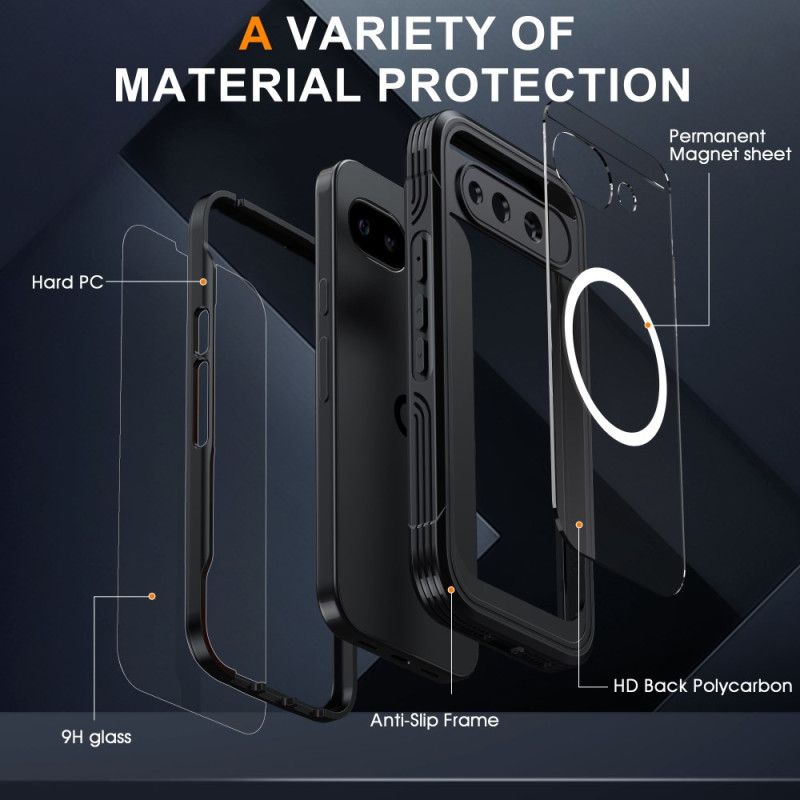 Coque Google Pixel 10A Magnétique avec Film de Protection d'Écran en Verre Trempé