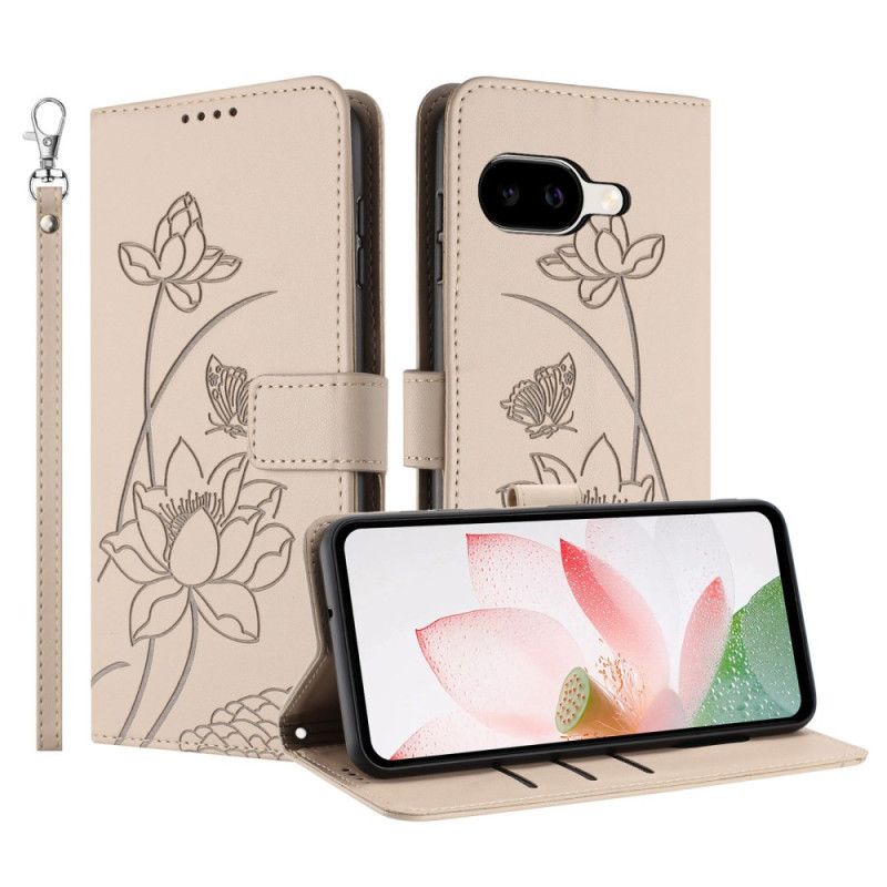 Housse Google Pixel 10A Motif Lotus à Lanière