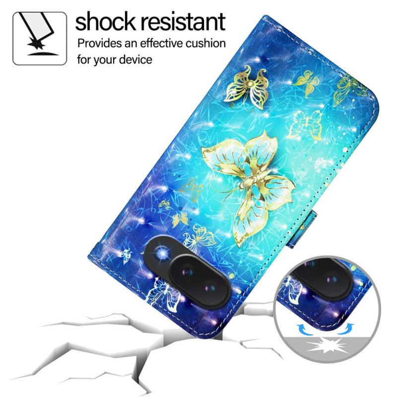 Housse Google Pixel 10A Papillons Dorés