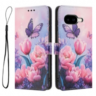 Housse Google Pixel 10A Papillons et Fleurs Roses