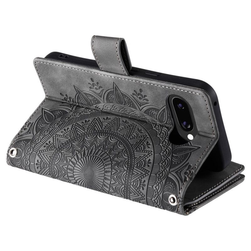 Housse Google Pixel 10A Portefeuille Effet Daim Mandala