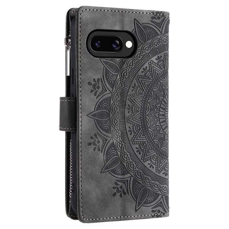 Housse Google Pixel 10A Portefeuille Effet Daim Mandala