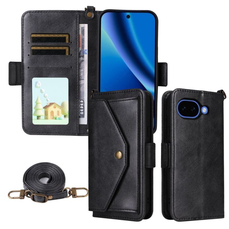 Housse Google Pixel 10A Portefeuille Vintage et Bandoulière