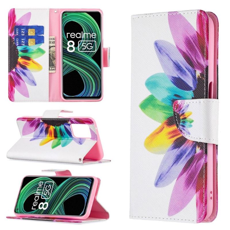 Housse Realme 8 5G pétales colorés