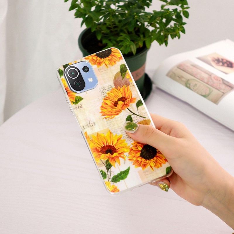 Coque Xiaomi 11 Lite 5G NE / Mi 11 Lite / Lite 5G Fluorescente Tournesol Vintage