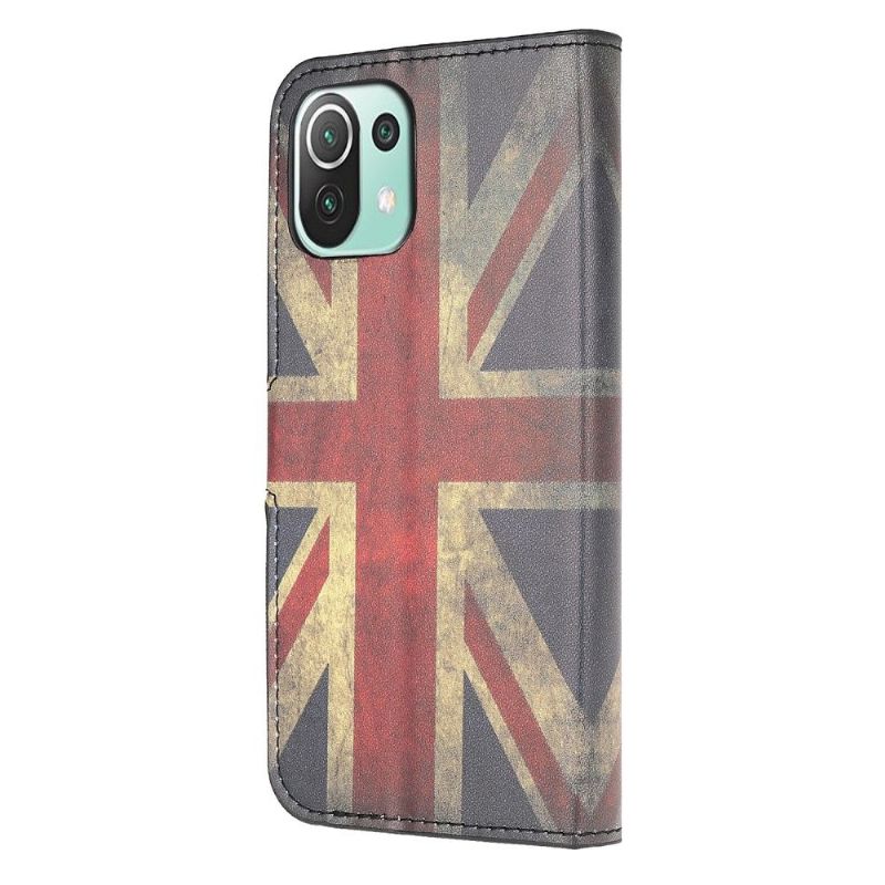 Housse Xiaomi 11 Lite 5G NE, Mi 11 Lite 4G, 5G Drapeau Anglais Vintage