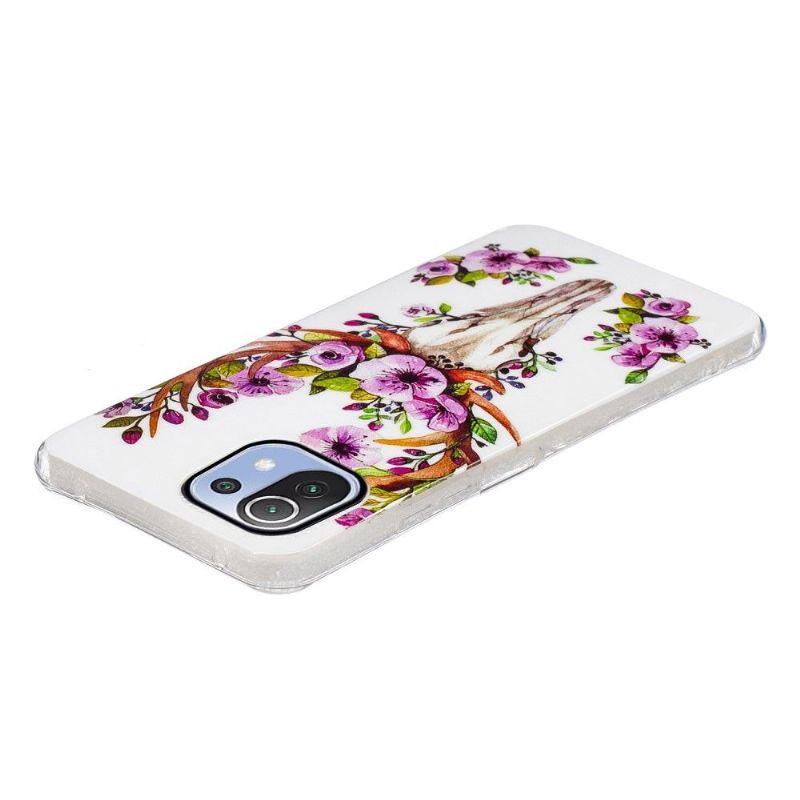 Xiaomi 11 Lite 5G NE / Mi 11 Lite / 5G - Coque Luminous Cerf et fleurs