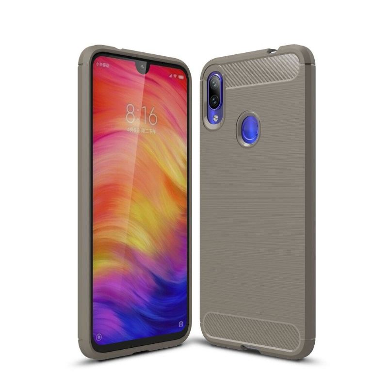 Xiaomi Redmi Note 7 - Coque gel brossé carbone