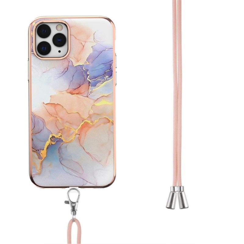 Coque iPhone 11 Pro Max à cordon marbre coloré