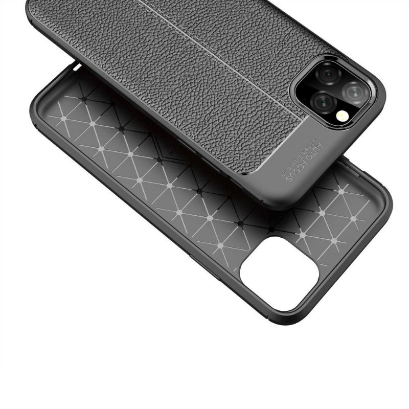 iPhone 11 Pro Max - Coque gel finition simili cuir