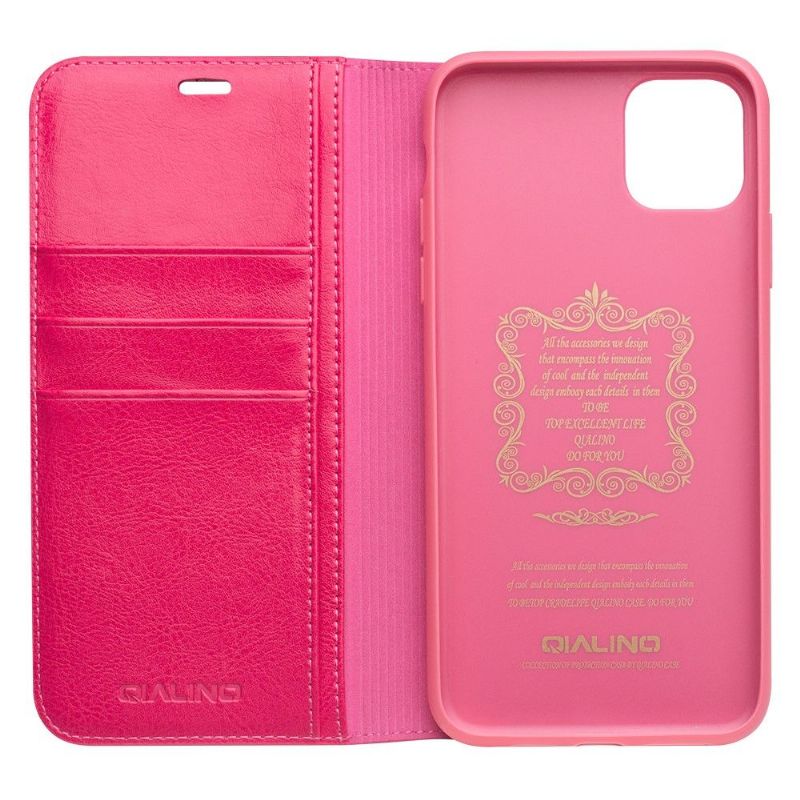 iPhone 11 Pro Max - Housse cuir véritable classique - Rose
