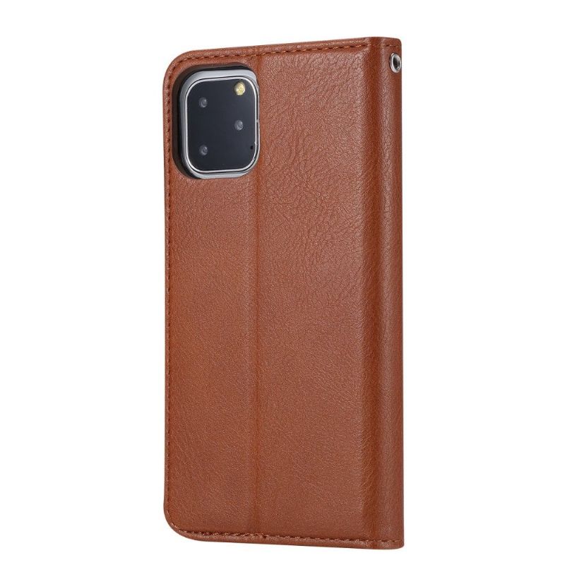 iPhone 11 Pro Max - Housse effet cuir fonction support