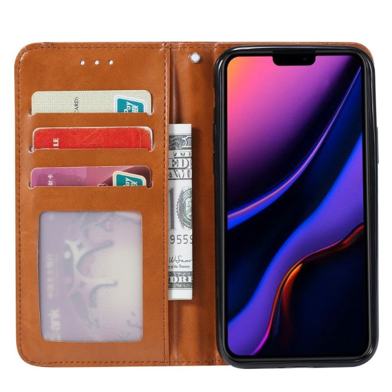 iPhone 11 Pro Max - Housse effet cuir fonction support