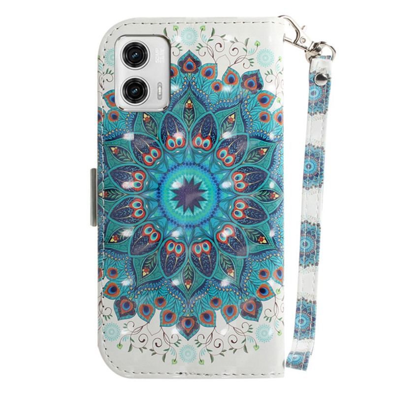 Housse Moto G73 5G Mandala à Lanière