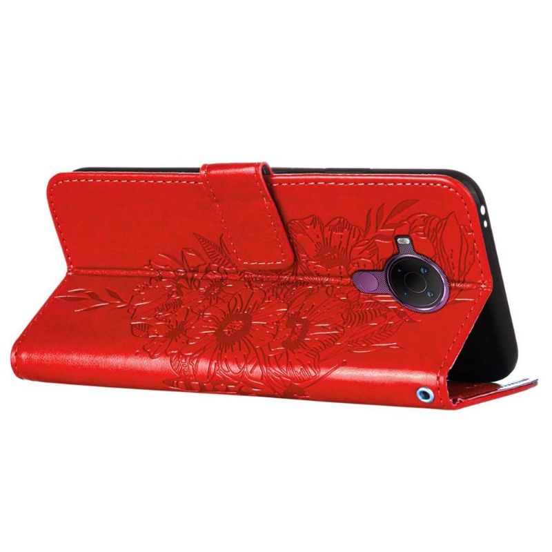 Housse Nokia 3.4 / 5.4 Papillon Fleur Porte-Cartes