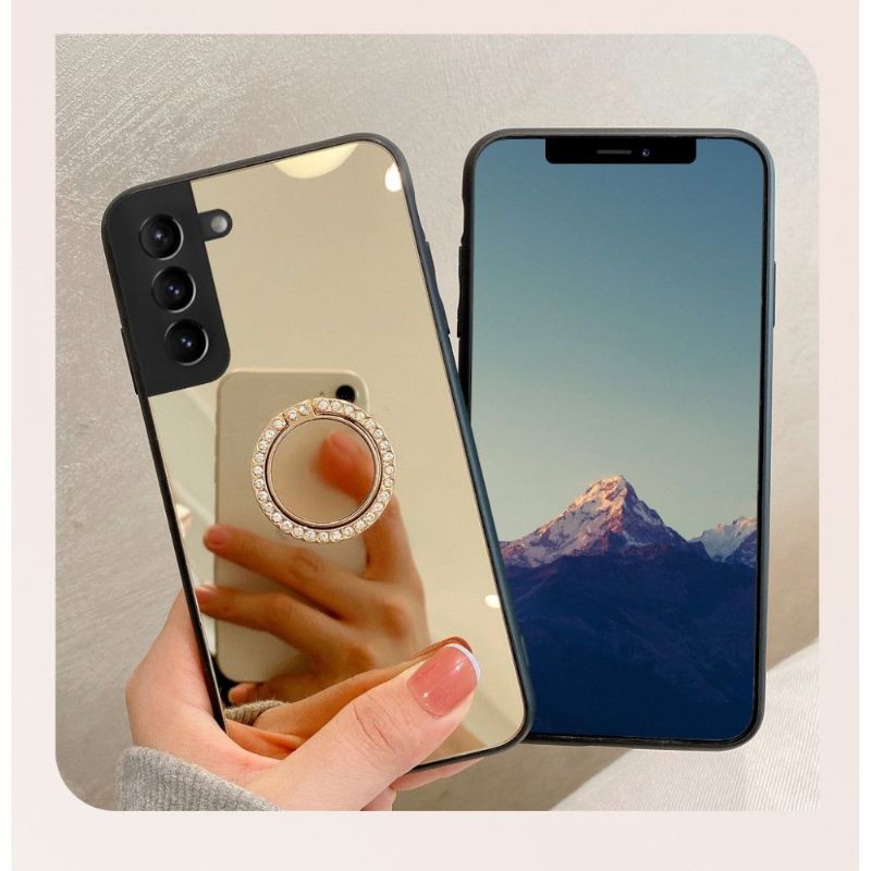 Coque Samsung Galaxy S22 Plus 5G effet miroir avec anneau