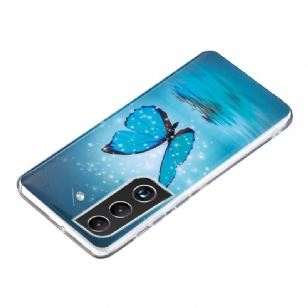 Coque Samsung Galaxy S22 Plus 5G Luminous papillon bleu