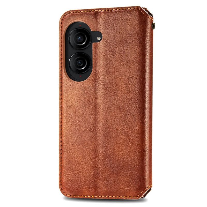 Flip Cover Asus Zenfone 10 Effet Daim Frise