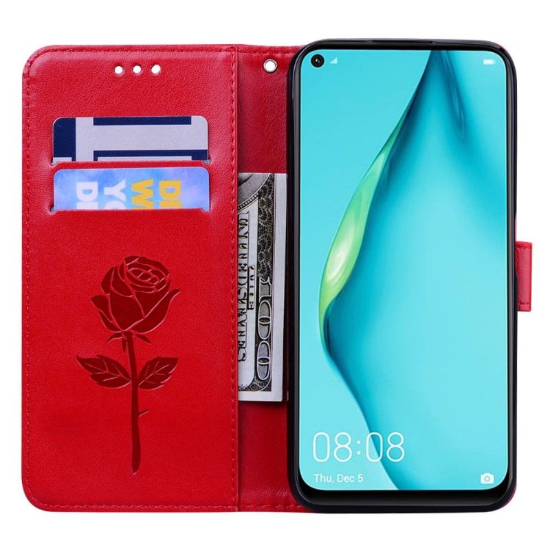 Housse Huawei P40 lite E Rose en Relief