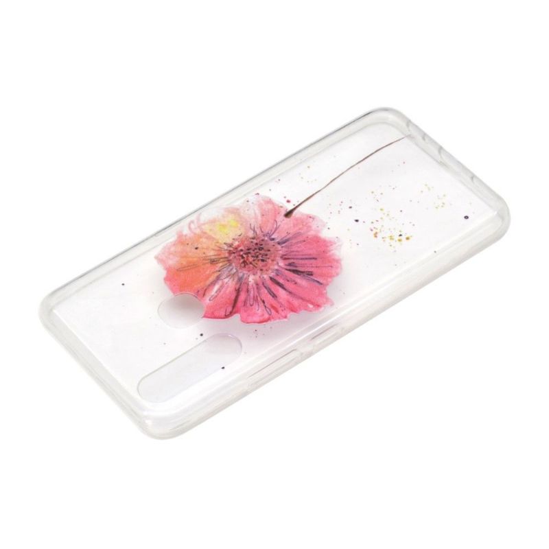 Huawei P40 Lite E - Coque transparente fleur